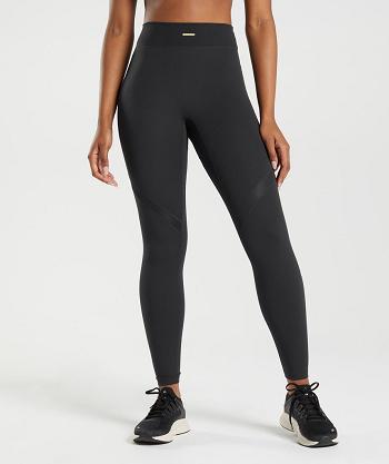 Leggins Gymshark Whitney Mesh Mujer Negras | CO 2876UZG